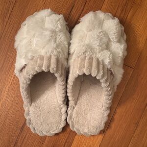 Cozy White Furry Slippers